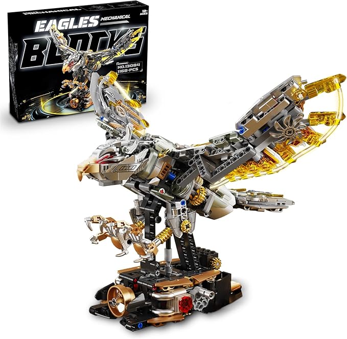 Mechanical Eagle Building Sets Compatible with Lego Birds Animal Collection Toy Home or Office Decor for Adults STEM Building Gift for Teens Boys and Girls 8-14 (1168PCS)