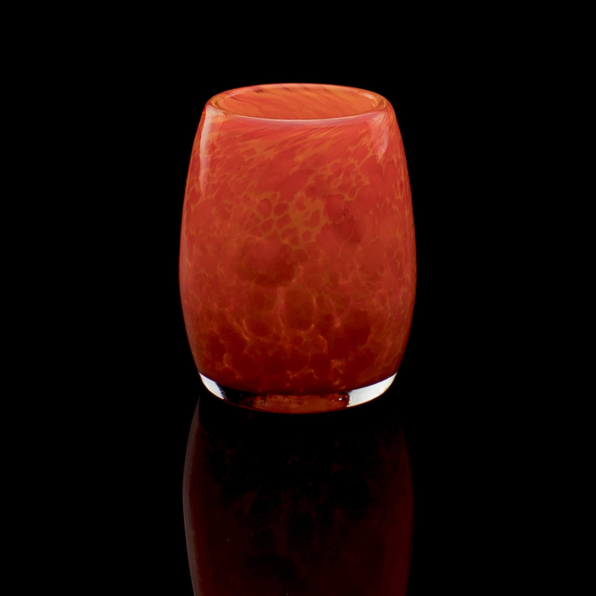 Totally Blown Glassworks Votive Candle Holder, Tea-Light, Handmade Blown Glass, Accent Vase, Centerpiece, Home Decor, Artist Dehanna Jones, Seattle, WA. (Orange Julius)