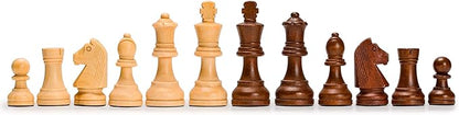 Husaria Staunton Tournament No. 5 Chessmen with 2 Extra Queens and Wooden Box 3.5-inch Kings