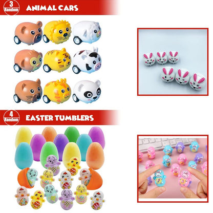 Suxkbo Premium Easter Party Favors Assortment Toys for Kids,Basket Stuffers, Kids Eggs Fillers Gifts, Easter Eggs Hunt, Pinata Filler Goodie Bags Stuffers Classroom Prizes Treasure Box Toys