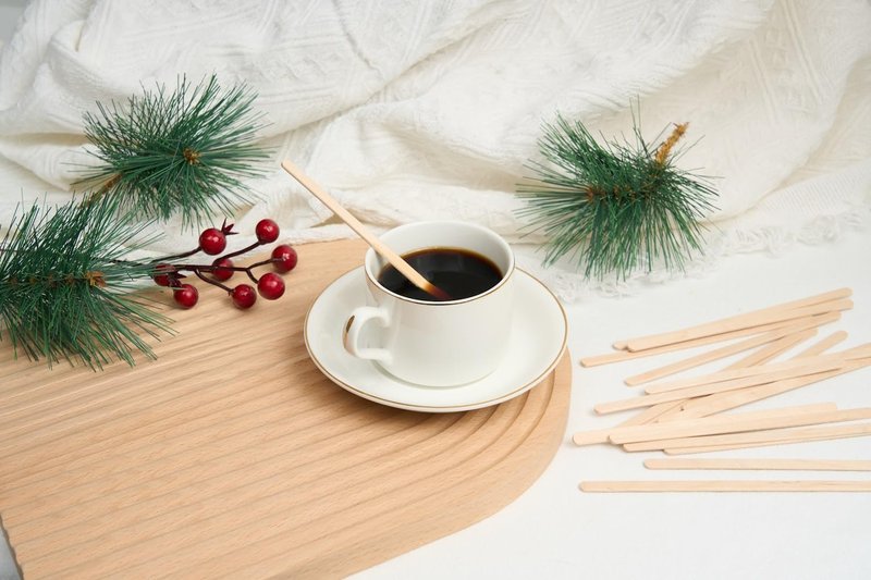 Gmark 5.5-Inch Ultra-Thick Individually Wrapped Wood Stir Sticks (200 Count) - 2.3mm Heavy Duty Birch Stirrers - Hygienic No-Snap Beverage Mixers & Craft Sticks for Coffee & Tea GM1115D