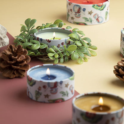 Hearth & Harbor Tin Candle Jars for Making Candles - DIY Candle Containers with Lids - Metal Candle Jars - Bulk Tins Storage for Candle - (24 Pieces) - (8 Ounces) - Solid Christmas