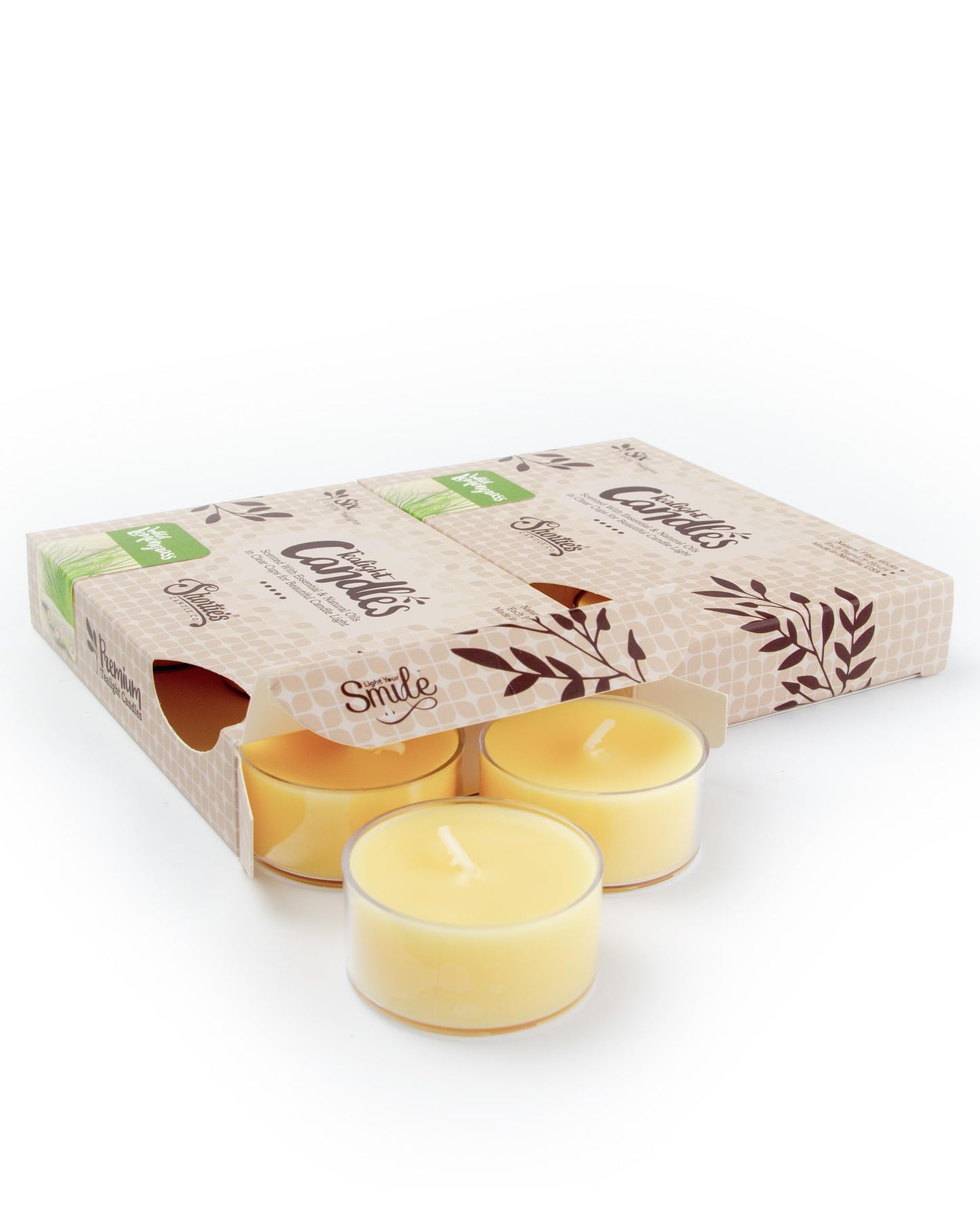 Wild Lemongrass Premium Tealight Candles Multi Pack - 12 Yellow Highly Scented Tea Lights - Beautiful Candlelight - Made in the USA - Fresh & Clean Collection