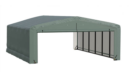 ShelterLogic ShelterTube Garage & Storage Shelter, 20' x 27' x 10' Heavy-Duty Steel Frame Wind and Snow-Load Rated Enclosure, Green