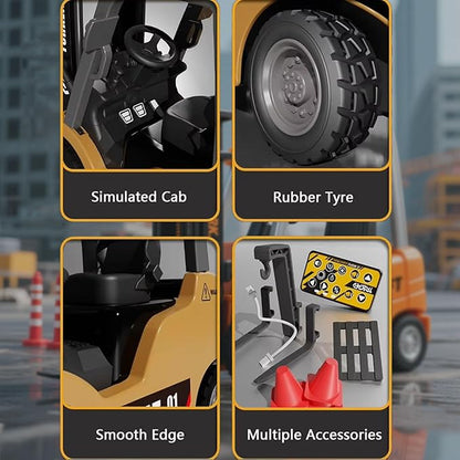 RC Forklift 1/64 Scale Remote Control Forklift Cranes 2.4Ghz Metal RC Truck with Hook &amp Metal Fork 2 Speed RC Construction Vehicle APP Control Toys for Adults Boys and Girls Gift