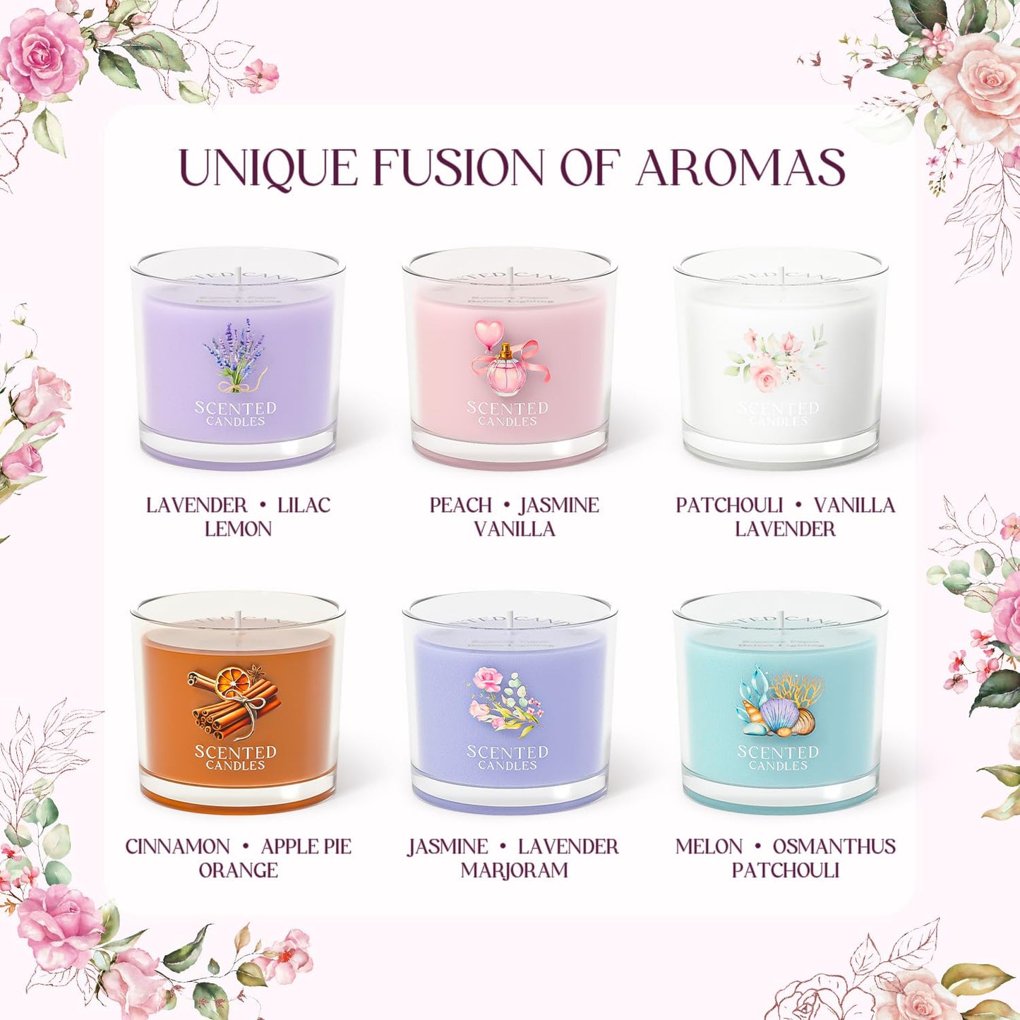 CHILLFLAME 60th Birthday Gifts for Women, Birthday Candle Gift Set for Her, 6 Scented Votive Candles, Candles Gifts for Women/Men (6 Color, 14 oz)