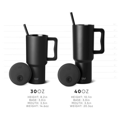 Simple Modern 40 oz Tumbler with Handle and Straw Lid | Insulated Reusable Stainless Steel Water Bottle Travel Mug Cupholder Use | Gifts for Women Men Him Her | Trek Collection | 40oz | Night Sky