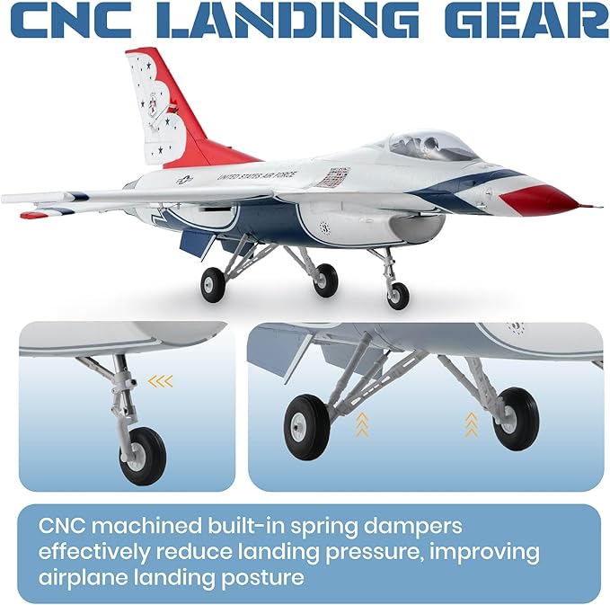 Fms Rc Planes for Adults EDF Jet Remote Control Airplane Fighting Falcon 64mm F16 Thunderbird 6 Channel Hobby Rc Airplanes PNP (No Radio Battery Charger)