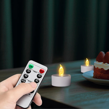 LED Tea Light Flameless Candles with Remote Control Flickering Tealight Long Lasting, Battery Operated with Timer for Halloween Home Decoration Seasonal &Festival Celebration WarmYellow (50pcs)