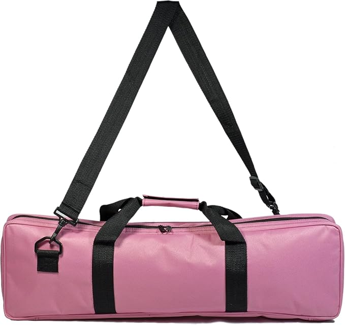 WE Games Tournament Chess Set with Deluxe Pink Canvas Bag Triple Weighted Chess Pieces with 4.0 inch King Vinyl Roll-Up Chess Board 20 inches Travel Chess Set for Adults