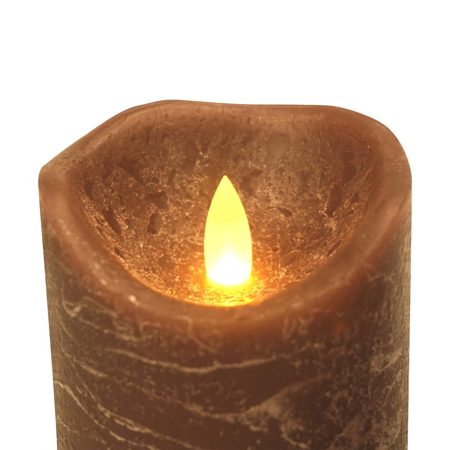 CANDLE CHOICE Real Wax Battery Operated Flameless Candles with Remote Automatic Daily Cycle Timer Realistic Flickering Electric LED Pillars Wedding Party Holiday Decoration 3 Pack Rustic Texture Brown