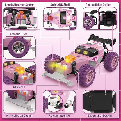 Remote Control Car RC Cars Toys for Kids with 2.4 GHz Remote Control4WD Electric Vehicle with Two Rechargeable BatteriesPlay Indoor and Outdoor