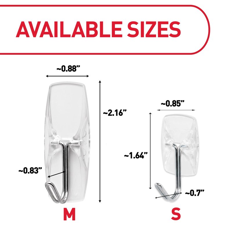 Command Small Clear Wire Toggle Hooks, 10 Wall Hook and 12 Strips, Damage-Free Hanging with Adhesive, Great for Hanging, Organization and Storage, Holds up to 0.5 lb