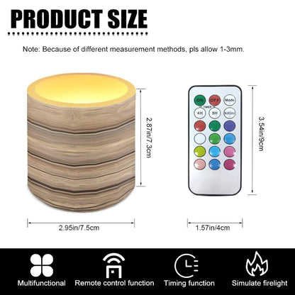 Cozeyat Bamboo Flameless Candles 4 Pack Battery Operated with Remote Control Timer LED Pillar Candles Waterproof for Indoor Outdoor