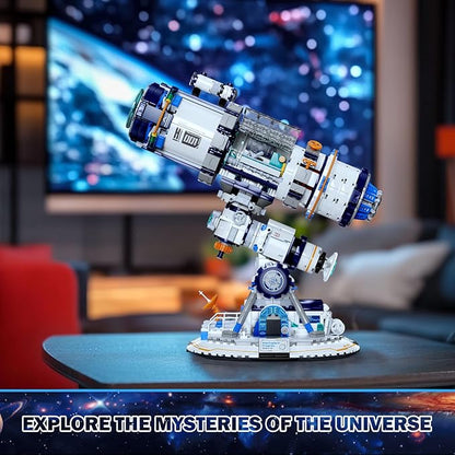 JMBricklayer Space Telescope Building Sets for Adults Cool Space Planet Building Toys with Lights 70009 Space Exploration Telescope Model Kits for Adult Ideal Gift for Space Lovers Kid 14+(995PCS)