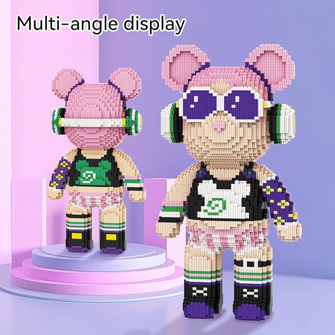 DAHONPA Rock Girl Bear Micro Building Blocks Set (7220 Pieces) Gift for Adults and Kids