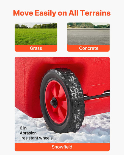 VEVOR Fuel Caddy, 15 Gallon, Fuel Tank Container with Gravity & Hand Pump Modes, Portable Fuel Tank with Wheels, 10 ft Delivery Hose & Manual Pump, Gas Caddy for Motorboats, ATVs, Gasoline & Diesel