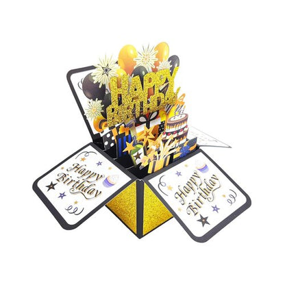 Intatikoo Pop Up 3D Birthday Card,Blank Greeting Card with Envelope, Birthday Gift for Him Dad Husband Son Women Kids Her