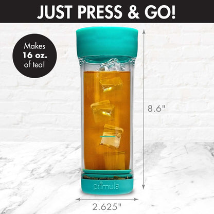 Primula Press & Go Iced Tea Brew Tumbler 16 oz, Teal