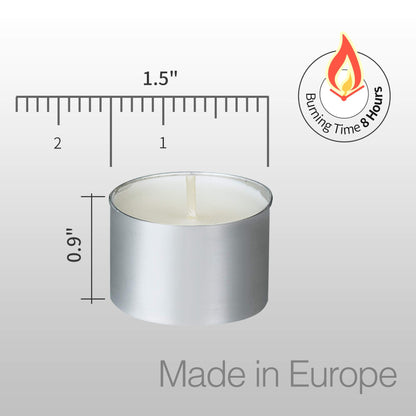 HomeLights Unscented Tealight Candles - 100 Pack, 8hr Smokeless White Votive Candles for Shabbat, Weddings, Home Decor