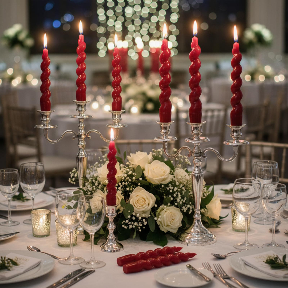 Red Taper Candles Short Candlesticks, 7.5inch Unscented Candle Sticks Dinner Candles for Wedding Centerpiece Home Table Mother's Day Housewarming Party,4 Pack