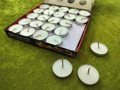 Wax Unscented Tea Light Candles Diwali Decor Festive White Tea Light Candles, (Set of 200, Unscented)