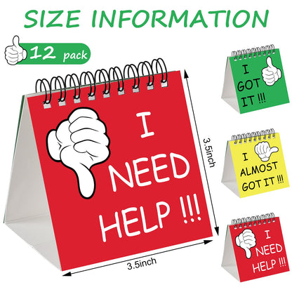 Harloon 24 Pcs I Need Help Mini Flip Chart Signs Self Assessment Cards Behavior Management Classroom Tools for Kids Teachers Classroom School Behavior Educational and Learning Activities Supplies