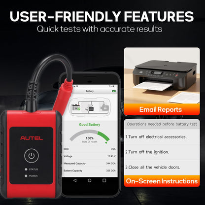 Autel MaxiBAS BT506 Car Battery Tester, Lite of BT508/BT608 Analyzer, 6v 12v 100-2000 CCA, Adaptive Conductance, Cranking Charging System Test, Work w/Autel Scanners & iOS/Android, Free Updates