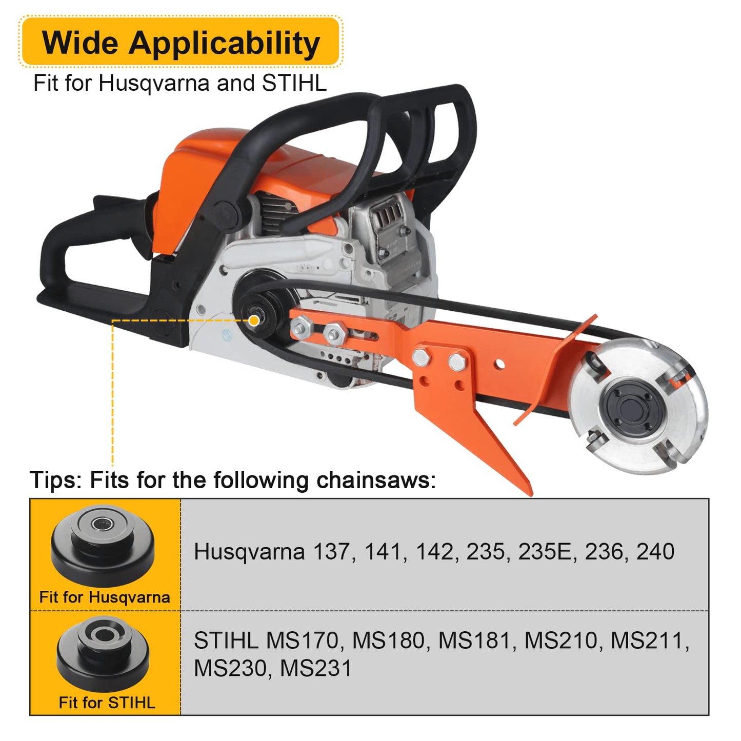 HOTYELL Chainsaw Carving Mill Attachment and Log Peeler Debarker for Husqvarna and STIHL