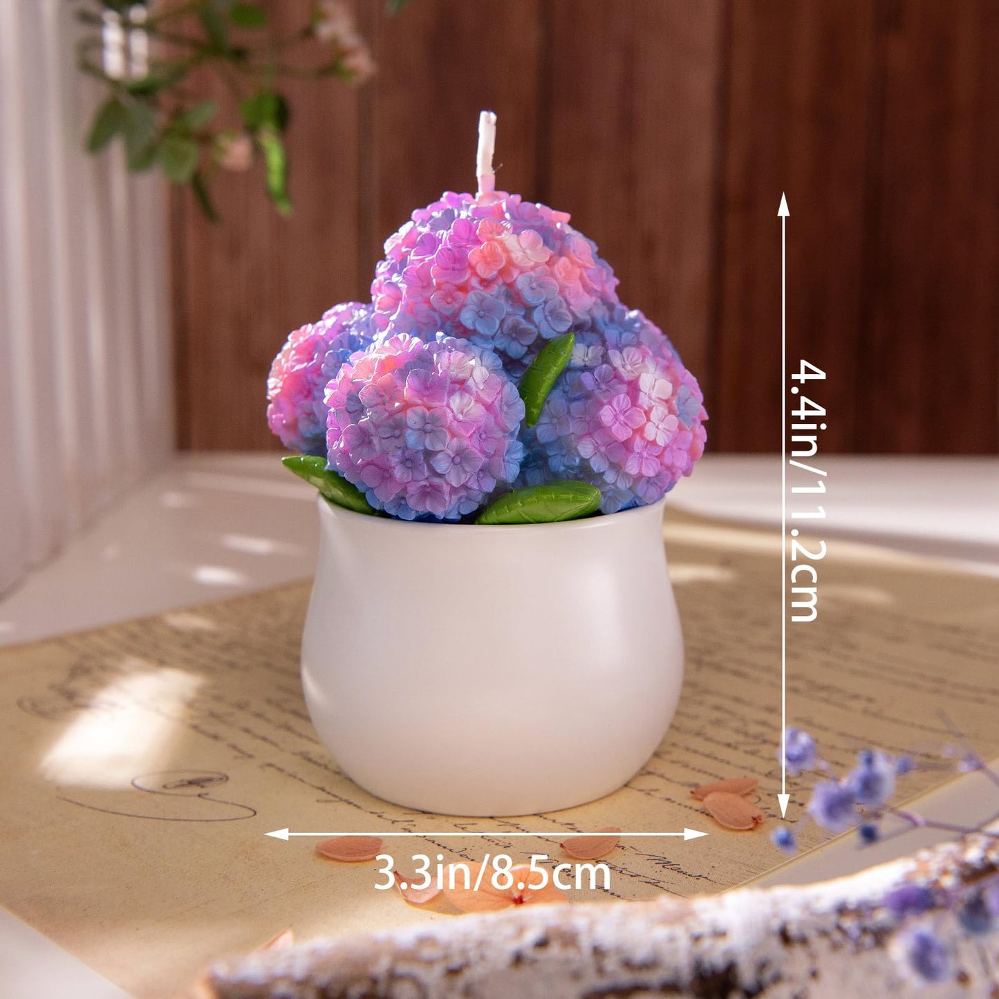 Hydrangea Potting Scented Vegetable Wax Candle Home Decora for Mother's Day