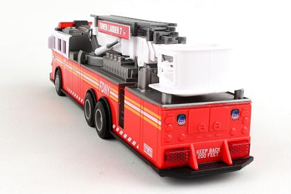 Daron FDNY Radio Control Ladder Truck – Officially Licensed Fire Department of New York RC Fire Truck Toy with Lights &amp Sounds – Extendable Swivel Ladder – Kids Ages 3+