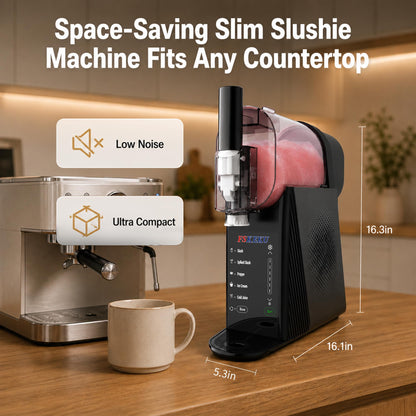 85oz Slushy Maker Machine for Home, Slushie Machines No Ice Needed Countertop with 5 Presets, Auto-Clean, Frozen Margaritas, Cocktails, Frappés, Smoothies, Milkshakes Summer Parties Gifts