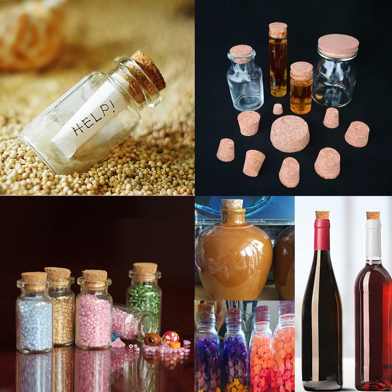 50Pcs Tapered Cork Plugs Wooden Wine Corks Stoppers Reusable Sealing Stopper for Bottle Bar DIY Crafts Kitchen Accessories (15x11.5x15mm)
