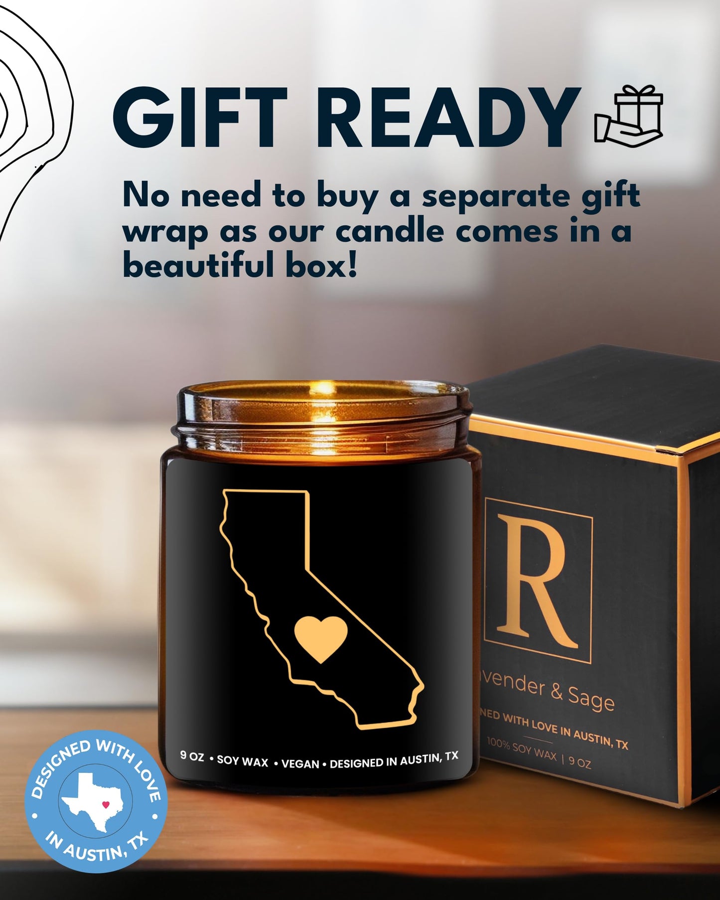 California Candle, Thoughtful California Themed Souvenirs & Gifts for Men and Women, Unique State Gifts, Best Sentimental Gift for Moving Away, Ideal for Birthday, Christmas, Graduation, Gift Ready