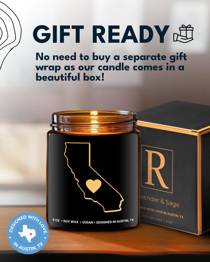 California Candle, Thoughtful California Themed Souvenirs & Gifts for Men and Women, Unique State Gifts, Best Sentimental Gift for Moving Away, Ideal for Birthday, Christmas, Graduation, Gift Ready