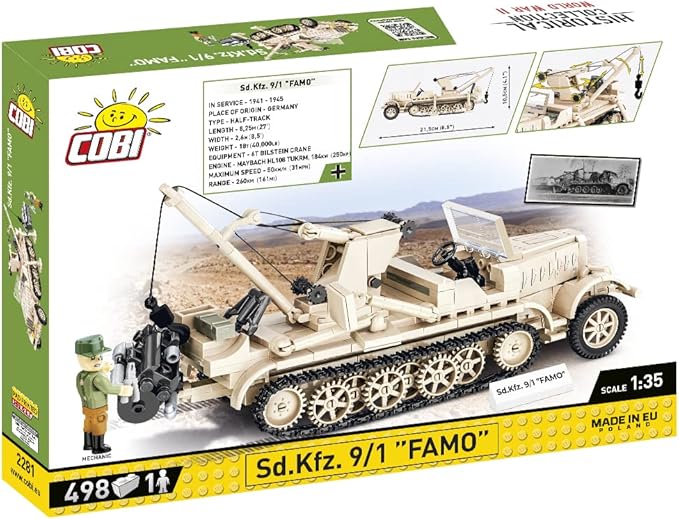 COBI Historical Collection WWII Sd.Kfz. 9/1 FAMO Vehicle Building Set 498 Pieces