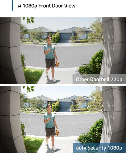eufy Security Battery Video Doorbell C210 Kit, 1080p, No Subscription, Wi-Fi, 120-Day Battery Life, AI Detection, 2-Way Audio, Remote Monitoring