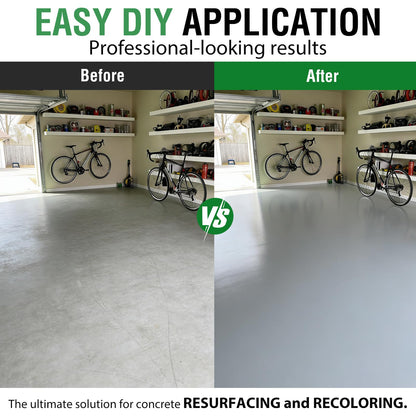 5 Gallon Professional Floor Paint Kit (Sea Gray,800-1000 sq.ft) - Acrylic Concrete Coating for Garages & Indoor and outdoor floors and walls | Single Component Formula | Ready-to-Use | Low VOC
