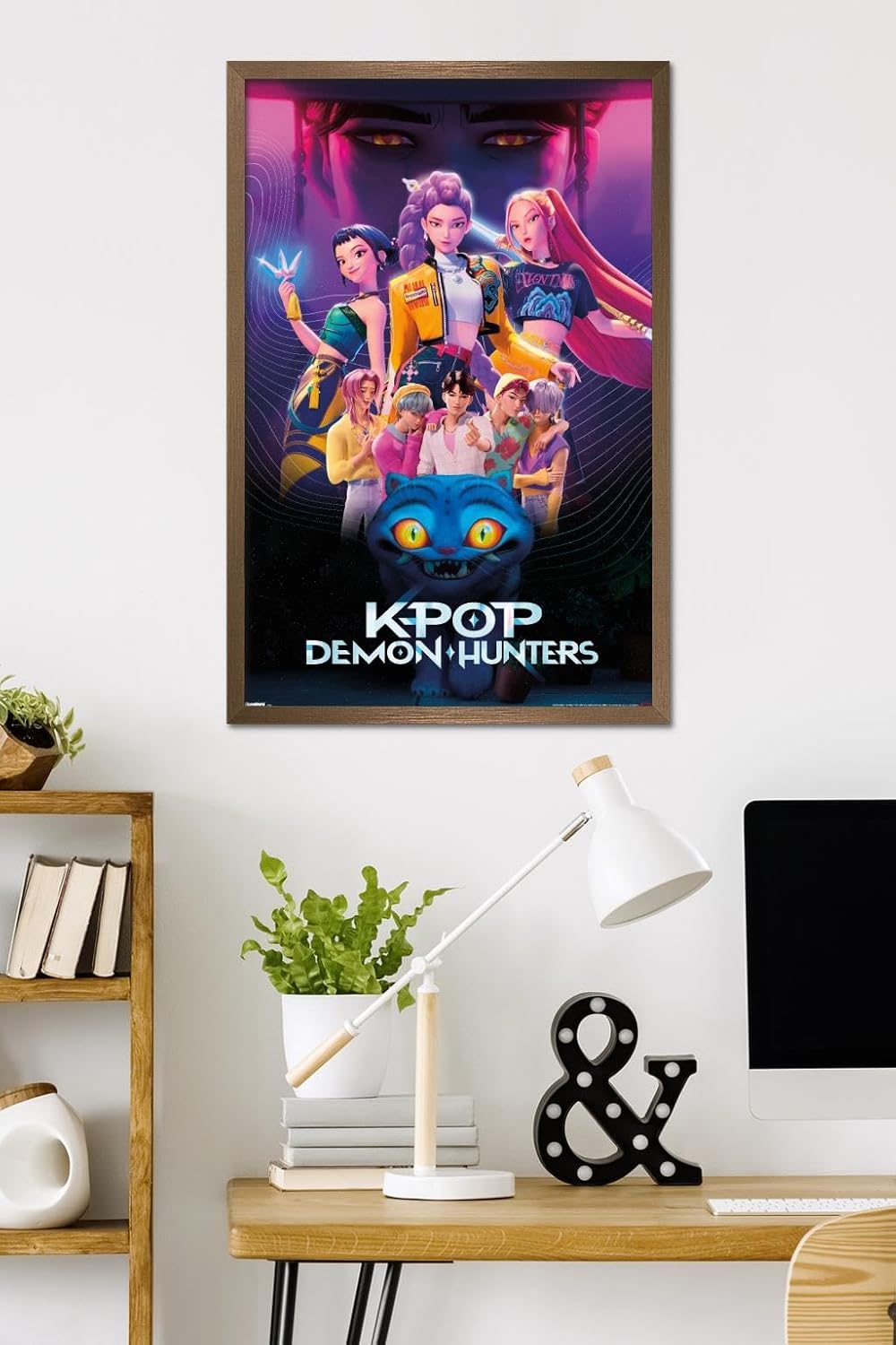 Netflix KPop Demon Hunters Wall Poster - Framed Bronze Edition, 34L x 22.4W