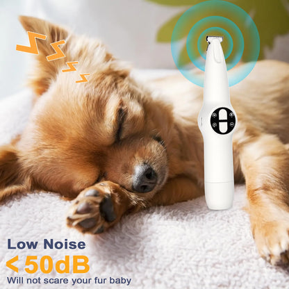 Dog Paw Trimmer with LED Light, Upgraded 2 in 1 Dog Grooming Kit, Cordless Pet Nail Trimmers Grinder with 3 Ports for Small Medium Large Dogs, Pet Micro Precision Electric Trimmer for Paws Eyes Ears