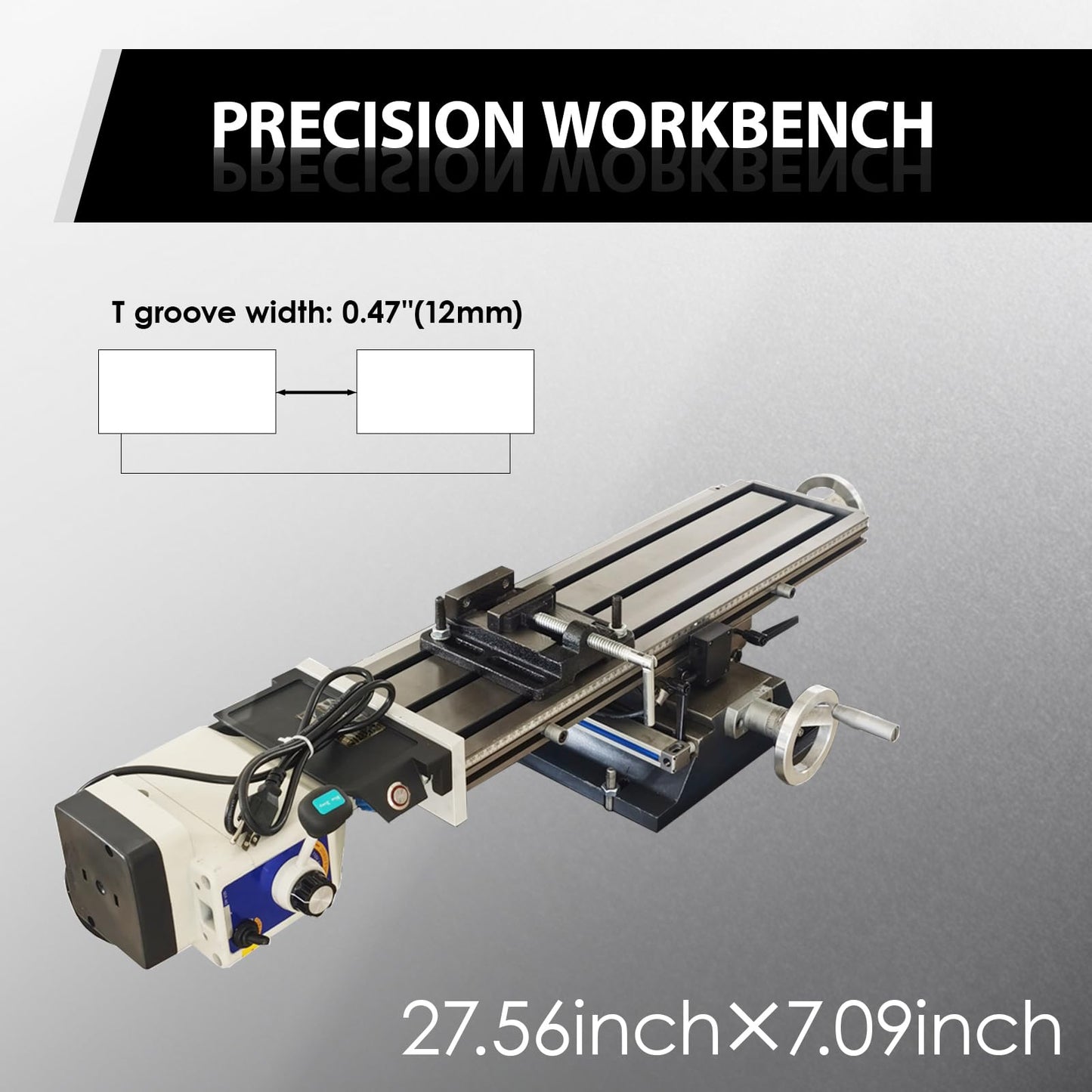 LGXEnzhuo 1300W Milling Drilling Machine R8 Taper Drilling Milling Lathe 50-2250RPM Brushless Motor with 27.5" x 7" Workbench for DIY/Metal/Wood Working 110V
