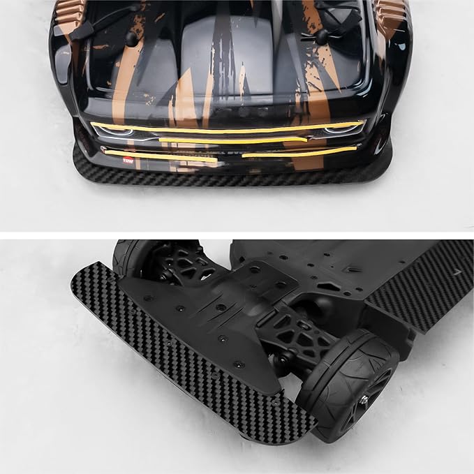 RCLIONS 1set Carbon Fiber Front&ampRear SplitterChassis Widening Side Skirts for ARRMA Infraction BLX 3S 1/8 Racing Car Upgrade Parts (Silver)