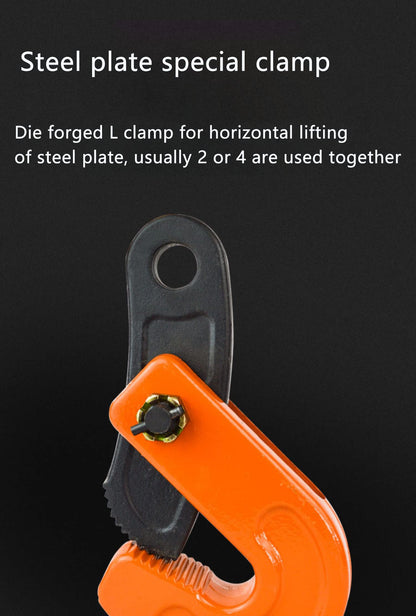 Double Horizontal Plate Lifting Clamp Barrel Drum Lifter Heavy Duty 1T/ 2204lbs with High Strength Manganese Steel Chain for Industry Hoist Crane (Capacity 1 ton, 1.5m chain)