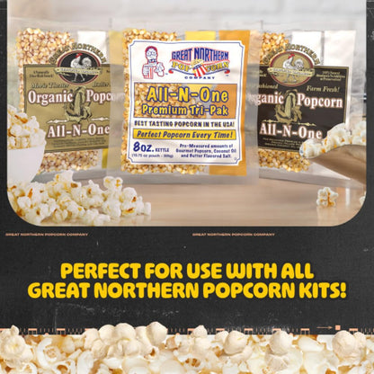 Matinee Popcorn Machine with Cart - 8oz Popper with Stainless-Steel Kettle, Warming Light, and Accessories by Great Northern Popcorn (Red)