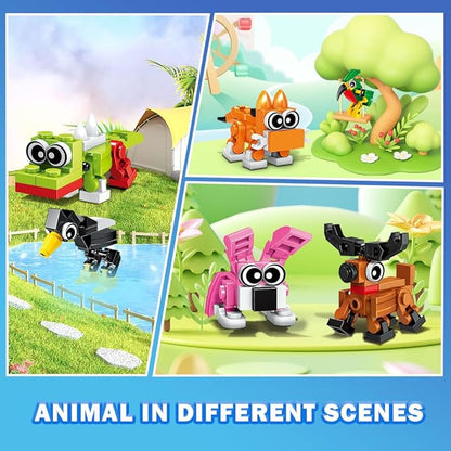 HOGOKIDS 60 Kinds Easter Party Favors for Kids 20 Pack 3-in-1 Animals Building Block Sets for Easter Basket Fillers Goodie Bags Stocking Stuffer Classroom Prizes Birthday Gifts for Boys Girls 6-12+