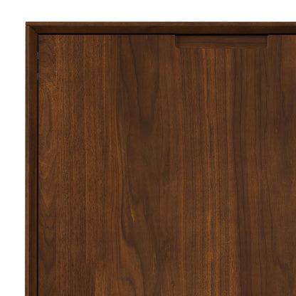 SIMPLIHOME Banting Buffet - 58 inch Wide Solid Wood 3-Door Sideboard Buffet in Natural Walnut, Mid-Century Modern Cabinet for Dining Room or Kitchen with Adjustable Shelves and Metal Base