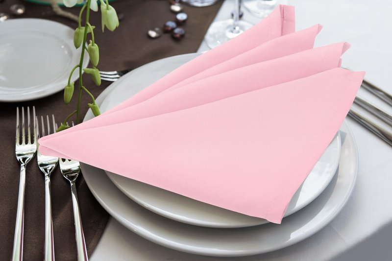 Utopia Home Pink Cloth Napkins (12 Pack, 18x18 Inches), Ideal Dinner Napkins for Party, Wedding, Lunch and Dinner