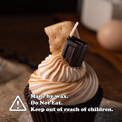 Realistic Dessert Roasted Marshmallow Cupcake Scented Vegetable Wax Candle