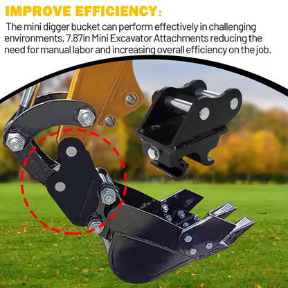 INTBUYING Mini Excavator Attachment Quick Change Quick-Hook Coupler for mini-excavators Span: 3.54in Bore: 0.98in,Center Wheelbase: 3.54in