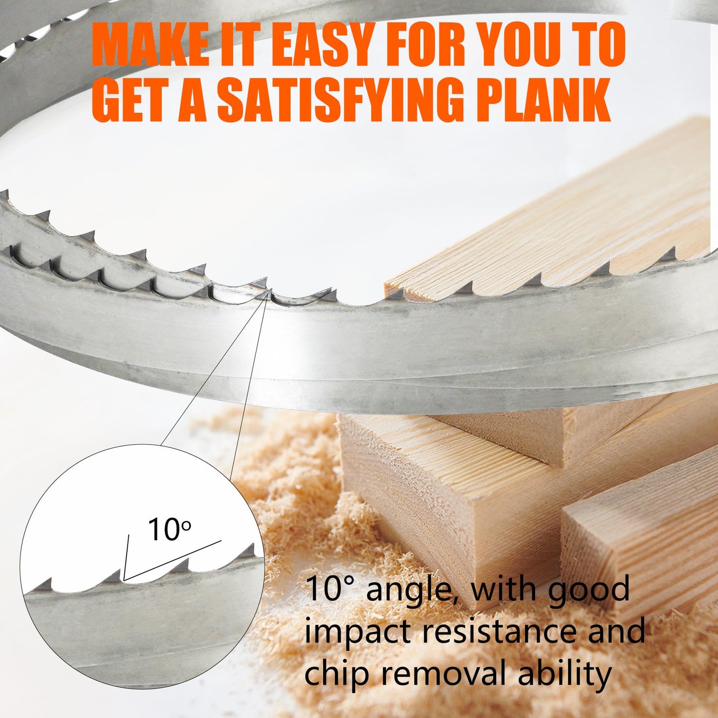 144" Sawmill Bandsaw Blades 5-Pack Compatible with Wood-Mizer, Bandsaw Blades Compatible with Woodland, Harbor Freight, Frontier, Timbery,TMG Industrial Mills, 10°All-Purpose Sawing